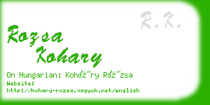 rozsa kohary business card